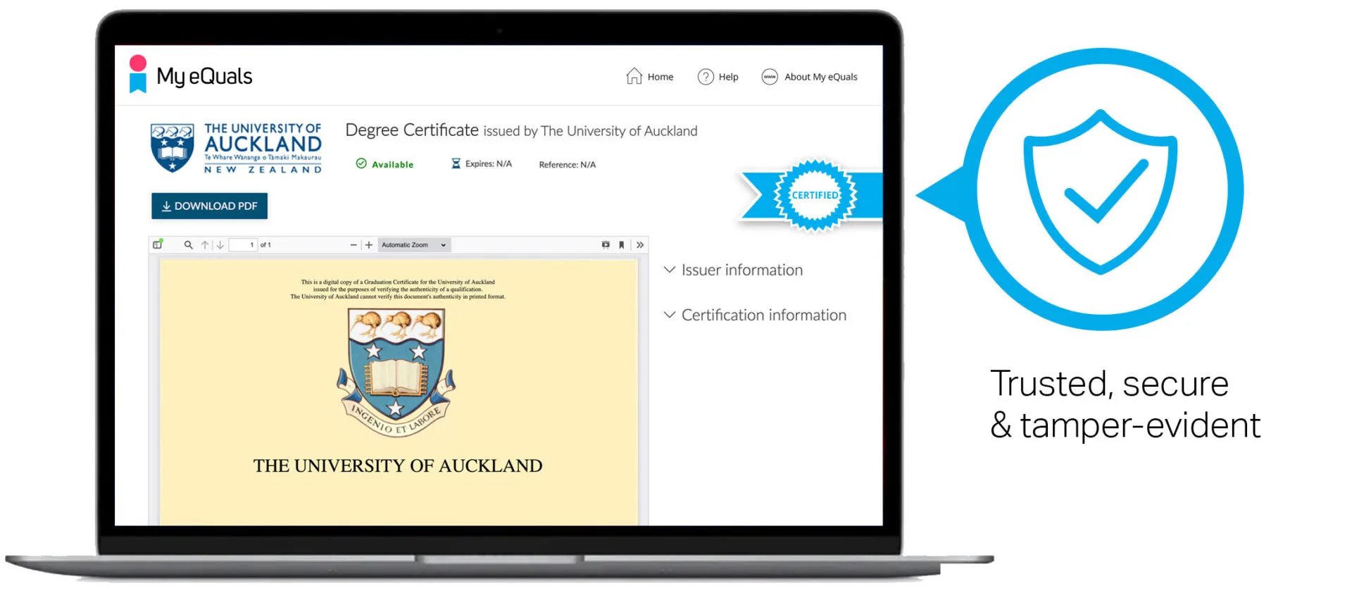 Verifiers screen