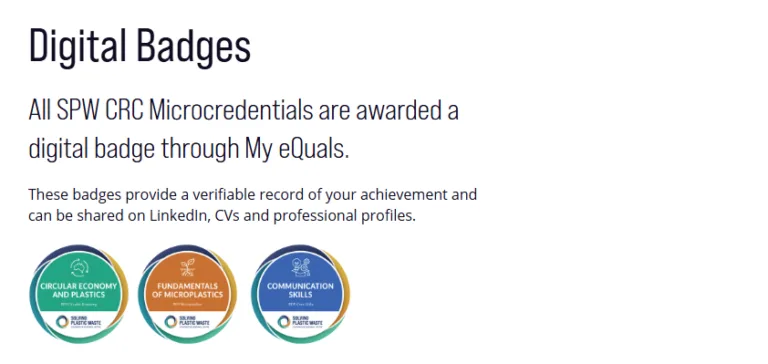 Solving Plastic Waste CRC Digital Badges